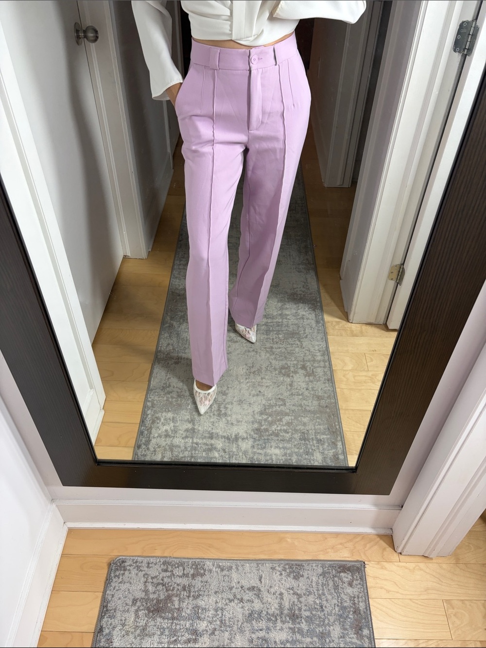 Dynamite Lavender High-Waist Straight Leg Pants